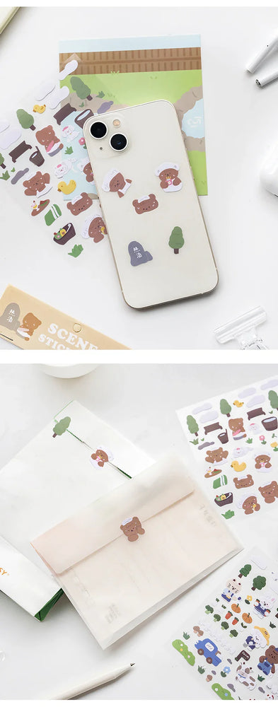 2Pcs Lovely Daily Series Stickers ins Hand Account Decoration Material Stickers Scrapbooking Stick Label Diary Album Stationery (ONLINE ORDER ONLY)