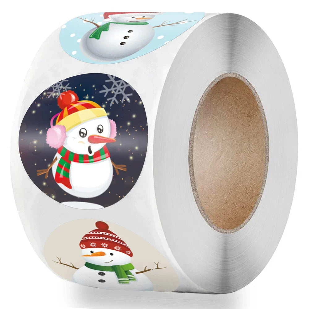 100-500pcs Christmas Stickers Roll Cartoons Gift Cards Party Package Cute Santa Label Sealing Decor Party Decorative Stickers (ONLINE ORDER ONLY)