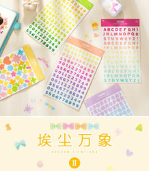 2 sheets Ins Kawaii Alphabet Letter Number Stickers Scrapbooking Decorative Sticker DIY Diary Album Stick Label Stationery (ONLINE ORDER ONLY)