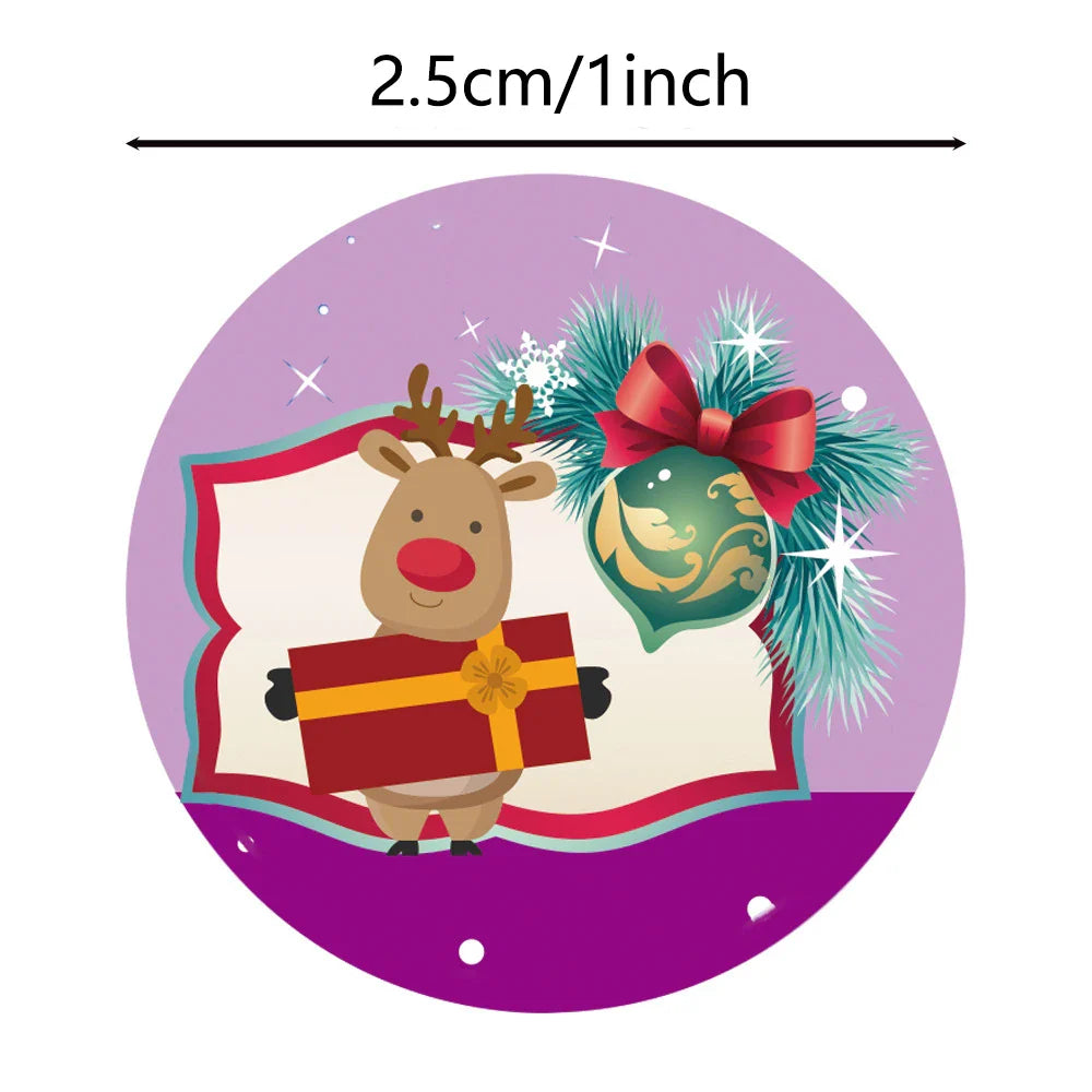 100-500PCS Merry Christmas Santa Claus Sticker Decor DIY Wrapping Gift Decoration Xmas Kids Thank You Seal Label 1inch (Online Order Only)