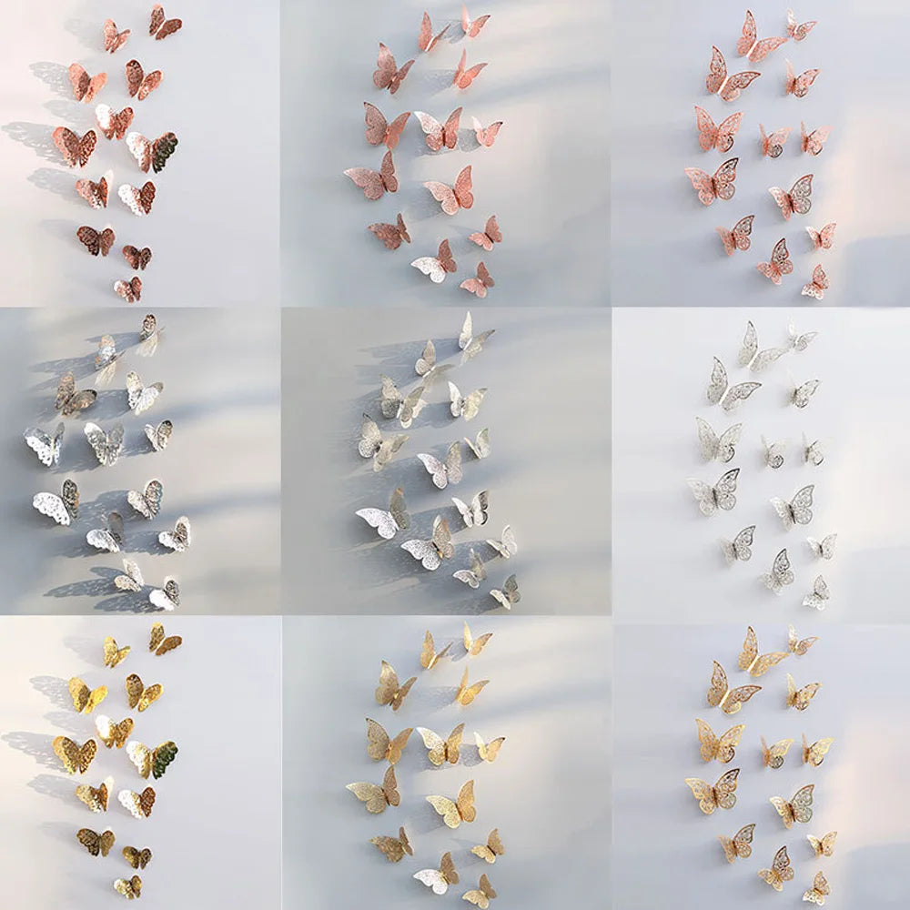 3D Butterfly Wall Stickers Set - 12 Pcs Home Decor Decals (ONLINE ORDER ONLY)