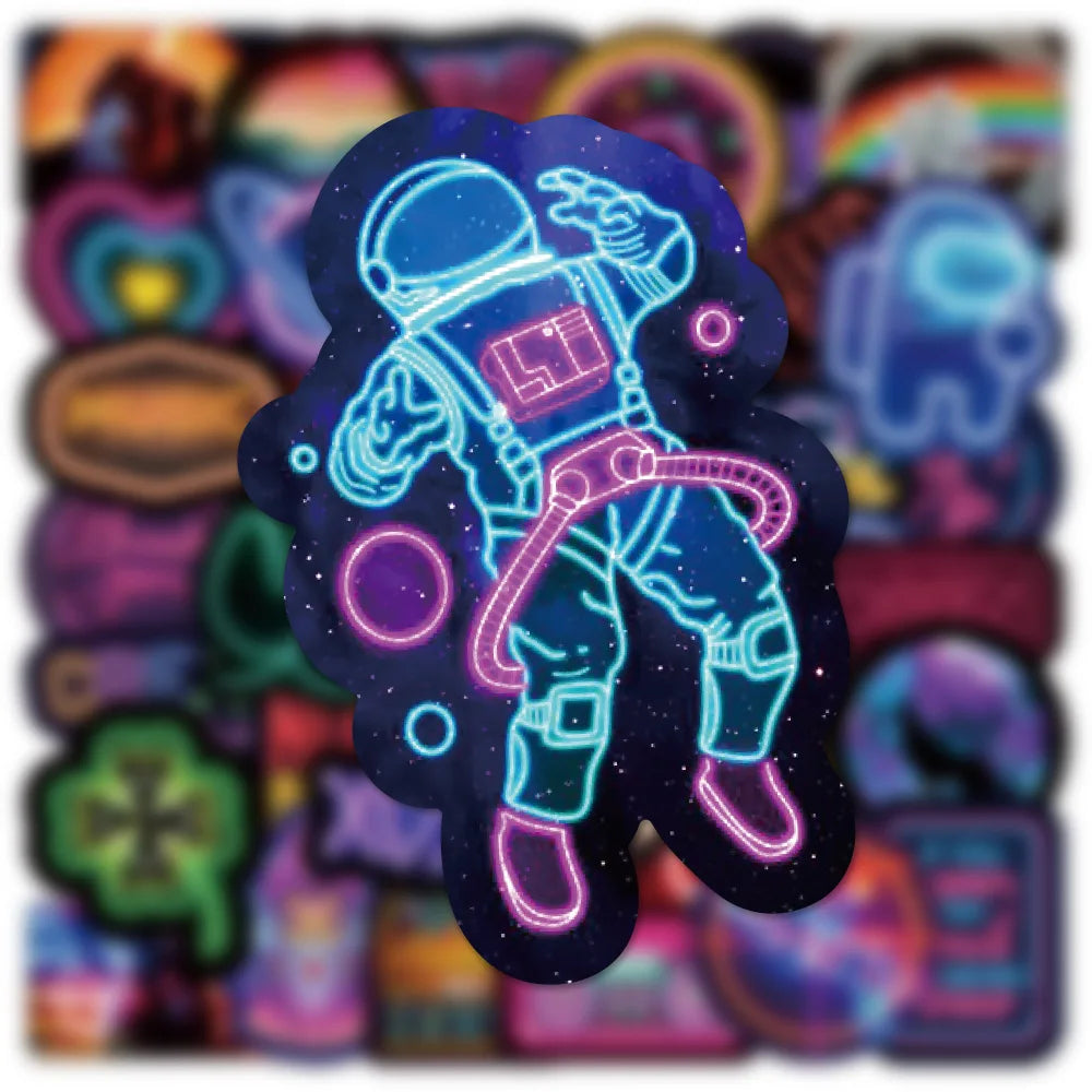 10/30/50/100PCS Cartoon Neon Light Graffiti Sticker Packs (ONLINE ORDER ONLY)
