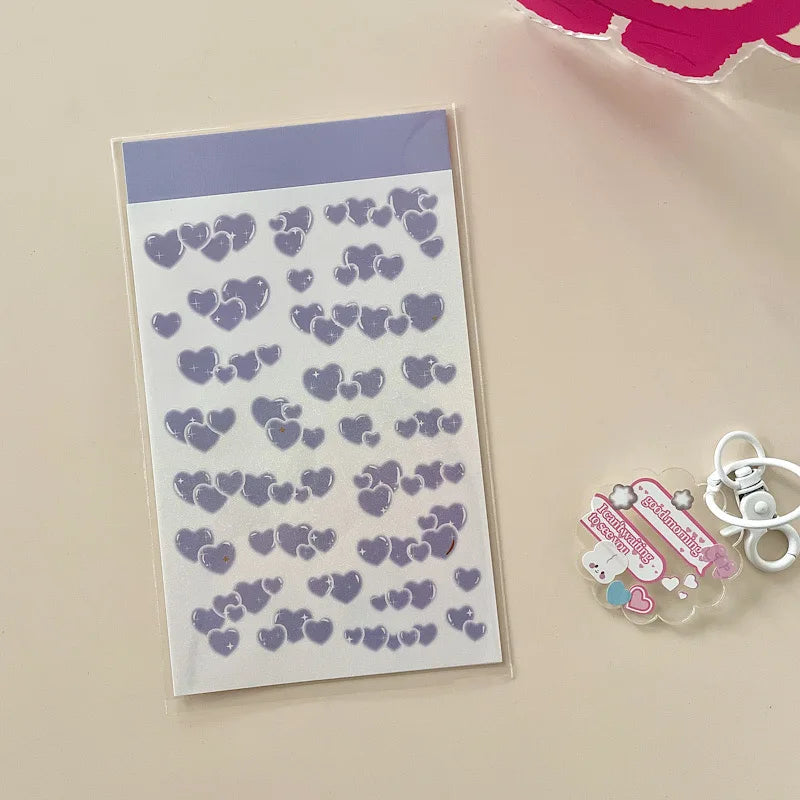 Korean ins Hot Stamping Love Ribbon Stickers Hand Account Decor DIY Collage Material Stationery Sticker Diary Album Decoration (ONLINE ORDER ONLY)