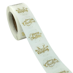 Rose Gold Merry Christmas Stickers Scrapbook 1inch 100-500pcs Sealing Label Stickers For Party DIY Packaging Stationery Stickers (ONLINE ORDER ONLY)