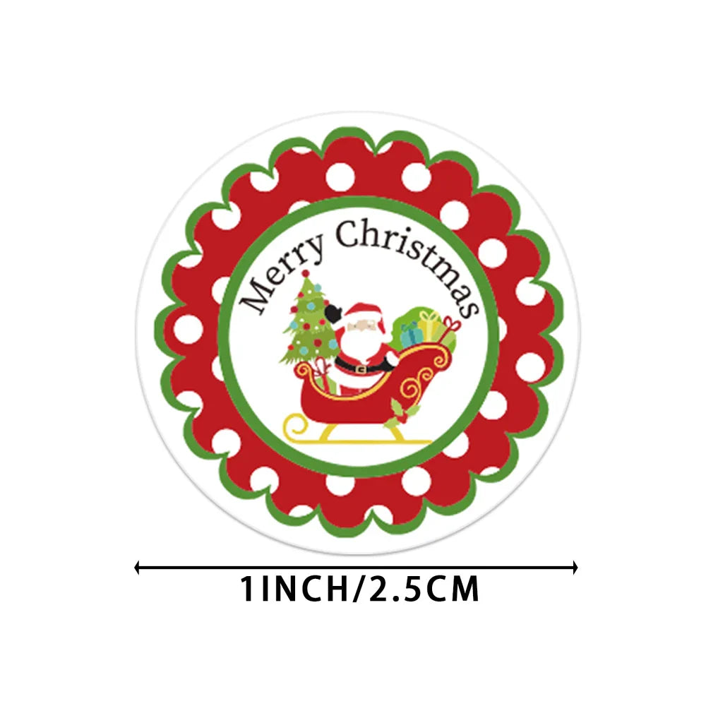 100-500PCS Merry Christmas Santa Claus Sticker Decor DIY Wrapping Gift Decoration Xmas Kids Thank You Seal Label 1inch (Online Order Only)