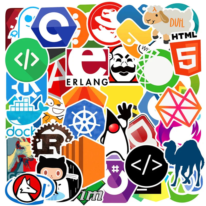 10/30/50/100pcs Programming Graffiti Stickers DIY Phone Car Laptop Helmet Skateboard Computer Waterproof Sticker Decals Kid Toy (ONLINE ORDER ONLY)