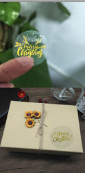 Rose Gold Merry Christmas Stickers Scrapbook 1inch 100-500pcs Sealing Label Stickers For Party DIY Packaging Stationery Stickers (ONLINE ORDER ONLY)