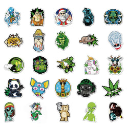 10/30/50/100PCS Funny Leaves Character Smoking Waterproof Stickers Graffiti Decals Motorcycle Laptop Guitar Phone Cool Sticker (ONLINE ORDER ONLY)