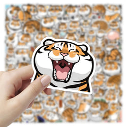 Anime Tiger Animal Stickers - Waterproof Decals for Laptop, Guitar, Luggage, Phone, Office, Kids (10/50/100PCS) (ONLINE ORDER ONLY)