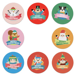 100-500pcs Christmas Stickers Roll Cartoons Gift Cards Party Package Cute Santa Label Sealing Decor Party Decorative Stickers (ONLINE ORDER ONLY)