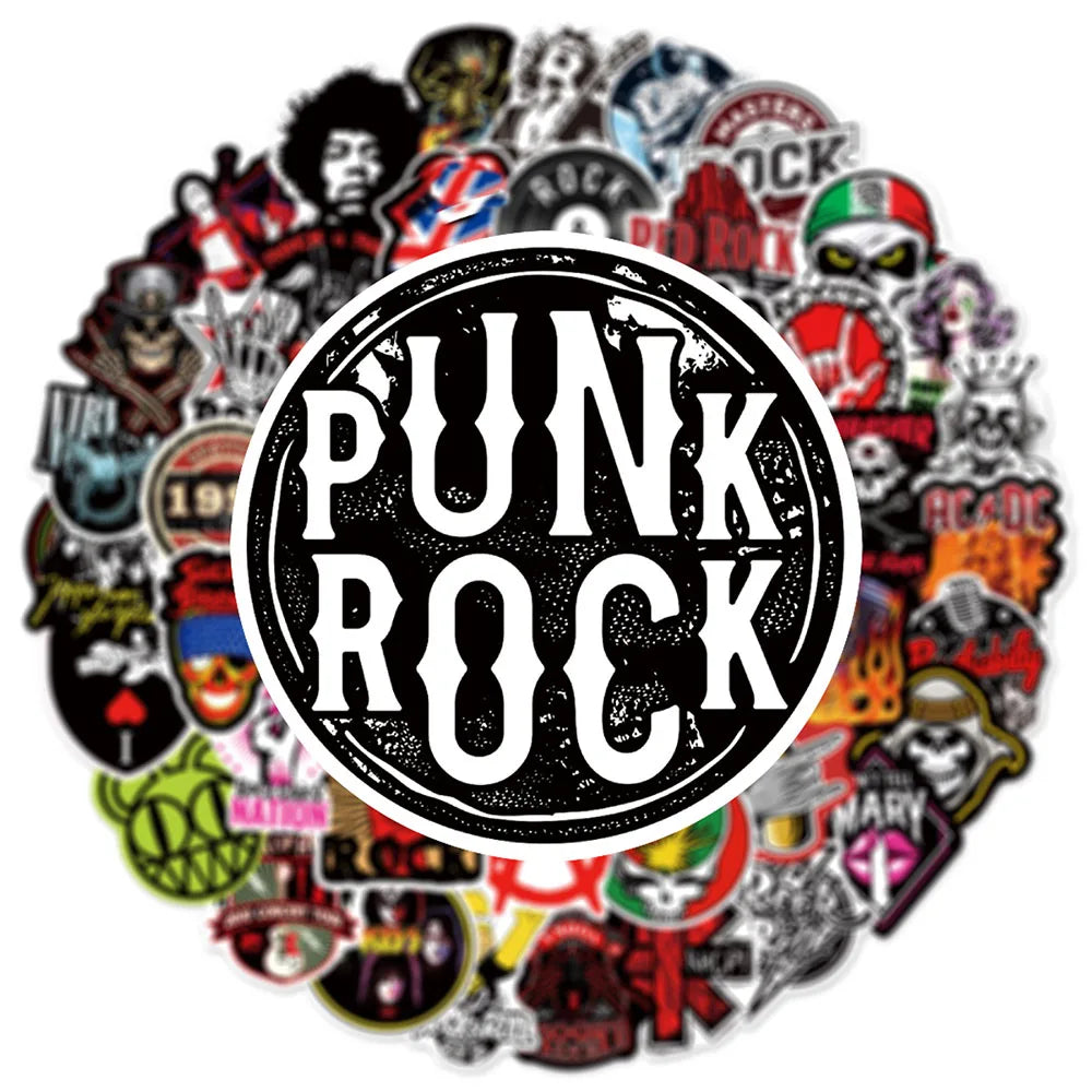 10/30/50/104PCS Rock Band Music Singer Punk Graffiti Stickers Guitar Skateboard Laptop Phone Luggage Car Motorcycle Cool Sticker (Online Order Only)
