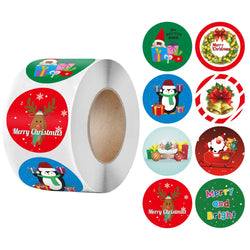 100-500Pcs Merry Christmas Sticker Christmas Party Holiday Decoration Gift Sealing Glue Baking Packaging Sticker Label 1inch (ONLINE ORDER ONLY)