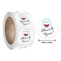 Stickers 500 Pcs/roll New Smile Smiley Face Thank You Round Sticker Label Sticker Logo Stickers Custom (ONLINE ORDER ONLY)
