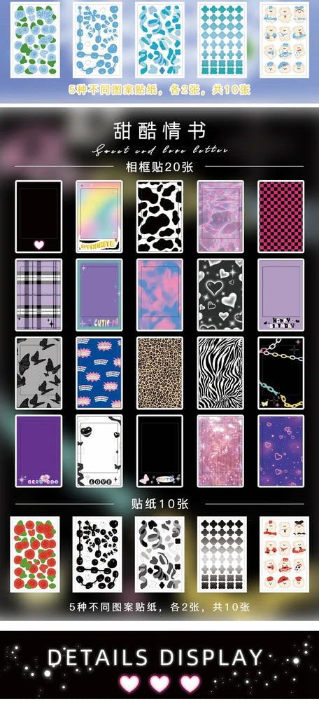 30Pcs Sky Store Photo Frame Decorative Stickers Creative Aesthetics DIY Manual Diary Album Scrapbook Sticker Kawaii Stationery (ONLINE ORDER ONLY)