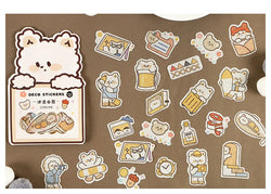 40Pcs/lot Kawaii Crimp Animal Series Decoration Sticker DIY Scrapbooking Label Diary Album Sticker Escolar Cute Stationery Gift (Online Order Only)