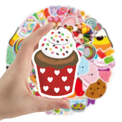 10/30/50PCS Food Colorful Candy and Sweets Sticker Pack (Online Order Only)