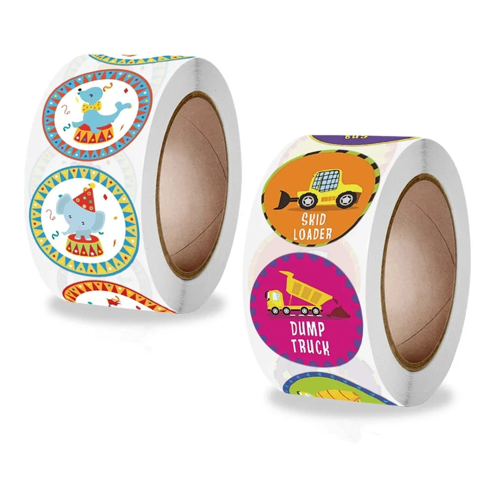 Stickers 500 Pcs/roll Teacher Reward Sticker Fun Motivation Cat Dog Stickerfor School Teacher Student Stationery Stickers Kids (ONLINE ORDER ONLY)