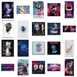 10/20/40pcs Punk Vaporwave Psychedelic Sticker Packs (ONLINE ORDER ONLY)