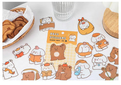 15Pcs/lot Cute Rabbit Bear Stickers PET Scrapbooking Stickers Decorative Ablum Diary For Children Stationery (ONLINE ORDER ONLY)