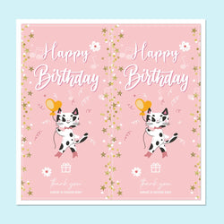50Pcs/Pack Happy Birthday Stickers Seal Labels 2*4 Inch Cute Kids Gift Decorative Stickers Thank You Package Stickers (ONLINE ORDER ONLY)