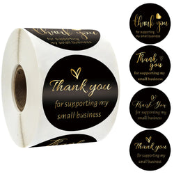 500Pcs/roll THANK YOU Stickers Four Color Business Card Set Customer Business Sealing Sticker Labels Birthday Wedding Gifts Card (ONLINE ORDER ONLY)