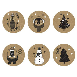 100-500pcs 6 Designs 1 Inch Christmas Theme Seal Labels Stickers For DIY Gift Baking Package Envelope Stationery Decoration (ONLINE ORDER ONLY)