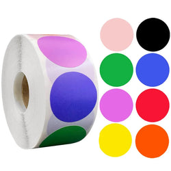 100-500pcs Chroma Labels Stickers Color Code Dot Labels Stickers 1 Inch Round Red, ,Yellow,Blue,Pink,Black,Stationery Stickers (Online Order Only)