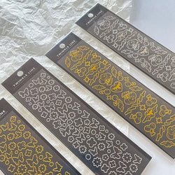 Gold Silver Butterfly Heart Cherry Series Stickers Korea Ins Hand Account Creative DIY Deco Material Stickers Stationery (ONLINE ORDER ONLY)