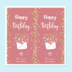 50Pcs/Pack Happy Birthday Stickers Seal Labels 2*4 Inch Cute Kids Gift Decorative Stickers Thank You Package Stickers (ONLINE ORDER ONLY)