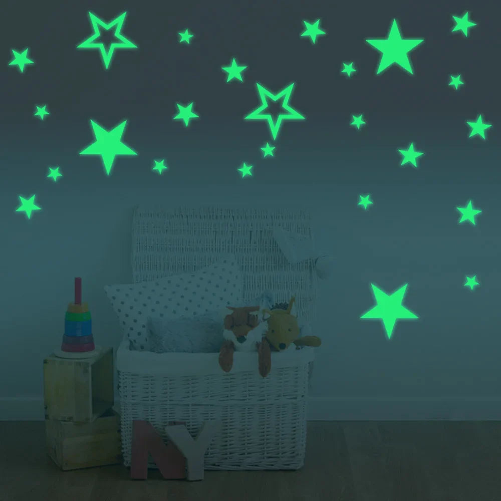 Glow in the Dark Star Wall Stickers for Kids Room Decor (ONLINE ORDER ONLY)