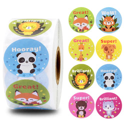 Stickers 500 Pcs/roll Teacher Rewards And Encourages Children Toys Cute Animal Stickers Sealing Stickers (ONLINE ORDER ONLY)