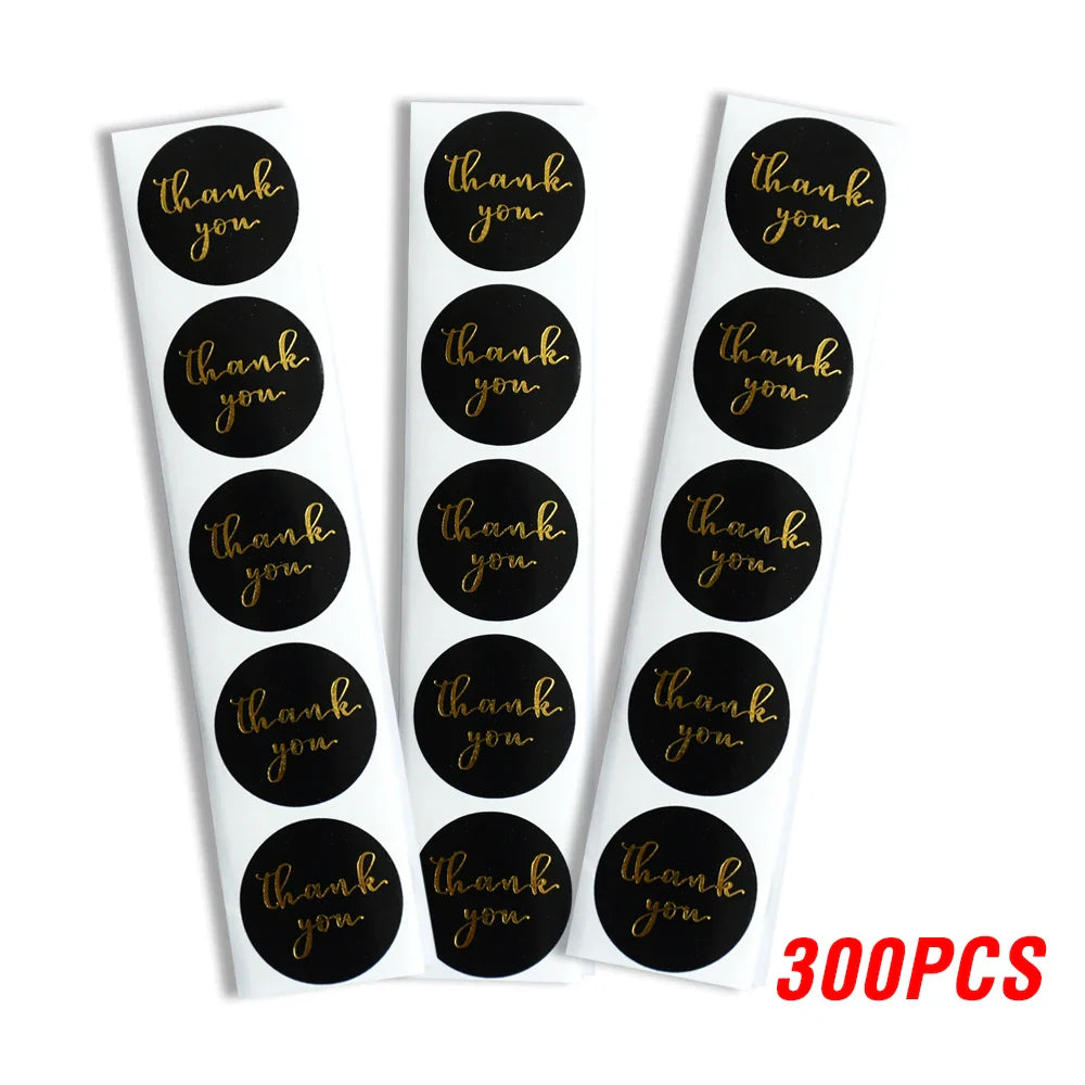 100-500pcs Black Handmade With Love 1 Inch Baking Label Wedding Sticker Party Label Decoration Envelope Seal Stationery Sticker (Online Order Only)