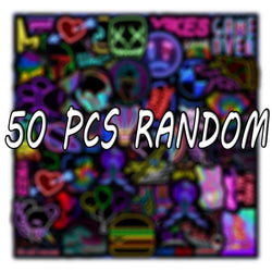 Cartoon Neon Light Graffiti Stickers for Car, Guitar, Motorcycle, Luggage, Suitcase, DIY Toy Decals (10/30/50PCS) (Online Order Only)