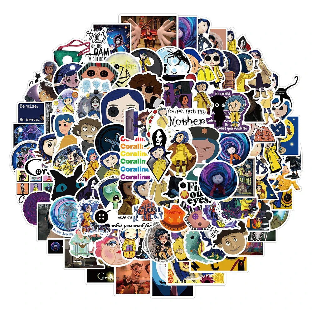 Coraline Secret Door Stickers Waterproof Cartoon Decals 10/30/50/100PCS (ONLINE ORDER ONLY)