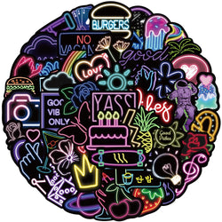 Neon Cartoon Graffiti Stickers Waterproof Decals for Car Bike Luggage Laptop (ONLINE ORDER ONLY)