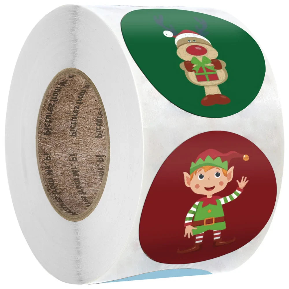 100-500pcs Christmas Sticker Cartoon Christmas Tree Santa Claus Paper Label Merry Christmas Cute Stickers Stationery Stickers (ONLINE ORDER ONLY)