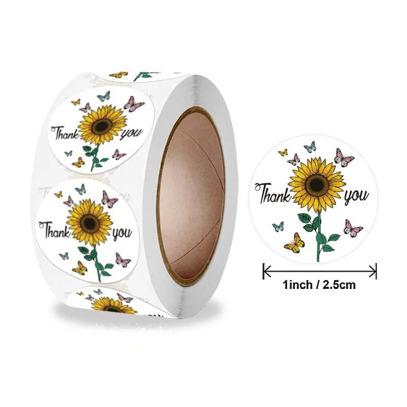 Round Stickers 500pcs Paper Adhesive Labels For Festival, Baby Shower Party Decorative Envelope Seal Gift Wrap (ONLINE ORDER ONLY)