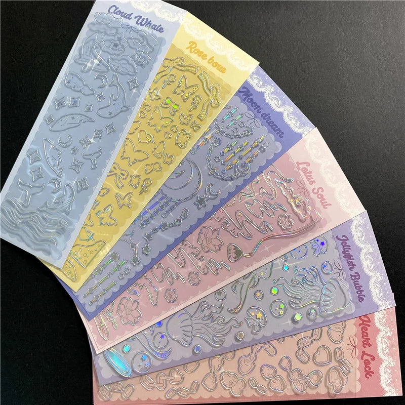 Ins Creative Laser Hot Stamping Sticker Butterfly Whale Stickers Idol Card Hand Account Decoration Stickers Kawaii Stationery (ONLINE ORDER ONLY)