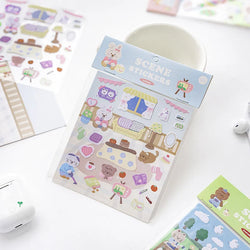 2Pcs Lovely Daily Series Stickers ins Hand Account Decoration Material Stickers Scrapbooking Stick Label Diary Album Stationery (ONLINE ORDER ONLY)