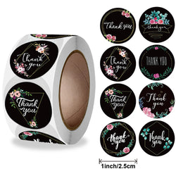 Thank You Stickers Labels Seals Thank You For Supporting My Small Business Stickers Roll Round Kraft Pink Black Labels (ONLINE ORDER ONLY)