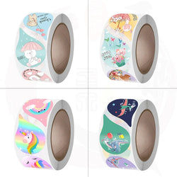 Children's Reward Stickers Inspirational Stickers Cute Animal Labels Reward Stickers Encouragement Stickers Eight Patterns A Rol (Online Order Only)