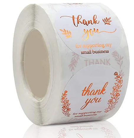 500pcs/roll Thank You Sticker 3.8cm Hologram Silver for Supporting Small Business Labels Envelope Sealing Gift Packaging Sticker (ONLINE ORDER ONLY)