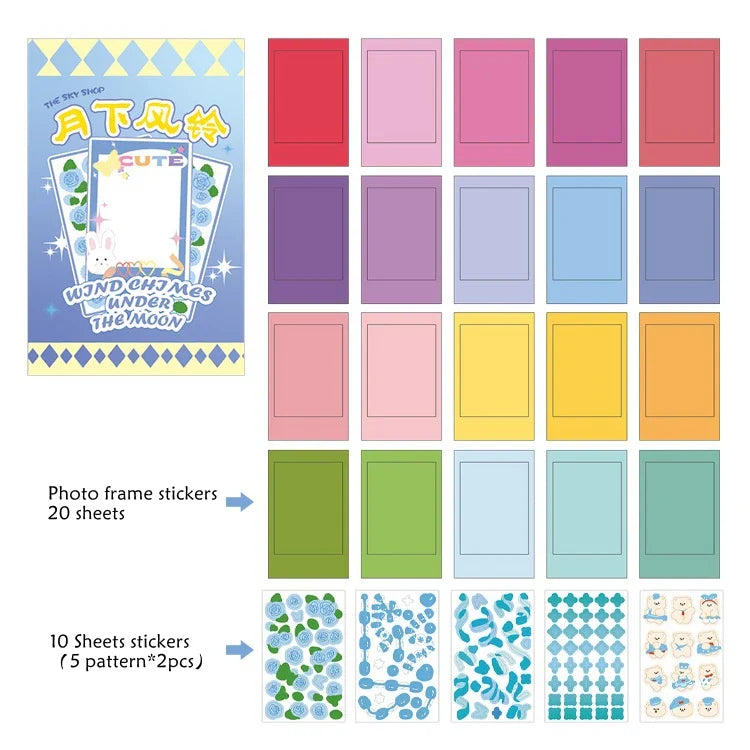 30Pcs Sky Store Photo Frame Decorative Stickers Creative Aesthetics DIY Manual Diary Album Scrapbook Sticker Kawaii Stationery (ONLINE ORDER ONLY)