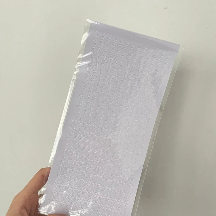 Stamping Gold Silver Number Stickers Korean Ins Hand Account Photo Album Creative DIY Deco Material Stickers Stationery (Online Order Only)