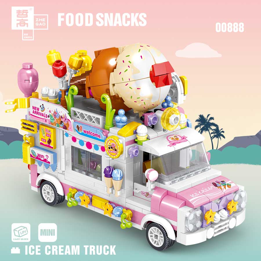 Ice Cream Truck Building Block toys Minifigures Food Trucks Fun for All over 500 Pieces (ONLINE ORDER ONLY)
