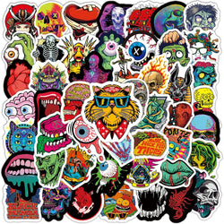 10/50/100PCS Horror Series Stickers Skull Zombie Skateboard Guitar Laptop Motorcycle Suitcase Bike Cool Sticker Decal Kid Toy (ONLINE ORDER ONLY)