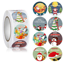 500pcs Merry Christmas Stickers Roll Round Holiday Label Stickers Christmas Envelope Stickers for Cards, Presents, Bag,Gift Box (ONLINE ORDER ONLY)