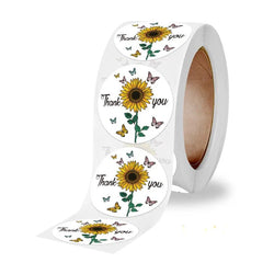 Round Sunflowe Stickers 500pcs Paper Adhesive Labels For Festival, Baby Shower Party Decorative Envelope Seal Gift Wrap (ONLINE ORDER ONLY)