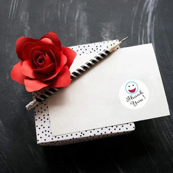 Stickers 500 Pcs/roll New Smile Smiley Face Thank You Round Sticker Label Sticker Logo Stickers Custom (ONLINE ORDER ONLY)