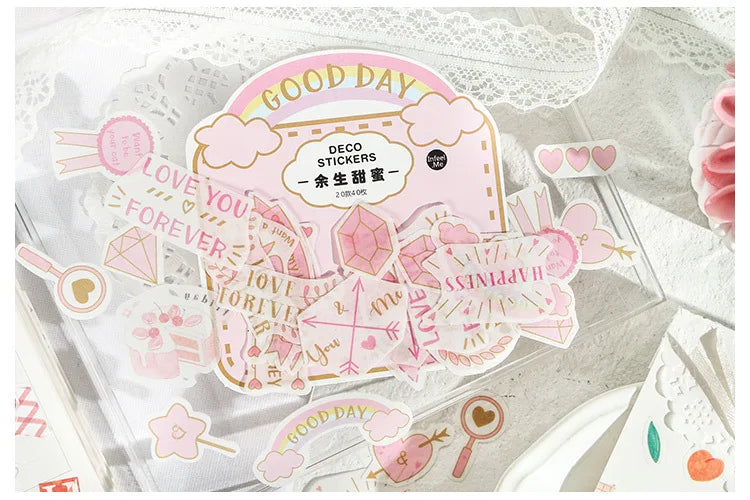 40Pcs/lot Sweet Life Series Stickers Scrapbooking Decorative Sticker DIY Diary Album Stick Label Escolar Cute Stationery Gift (Online Order Only)